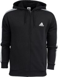 Adidas Bluza męska adidas Essentials Fleece 3-Stripes Full-Zip czarna IB4029 M. Czarne bluzy męskie Adidas, m, bez wzorów, bez kaptura. Za 237.23 zł.