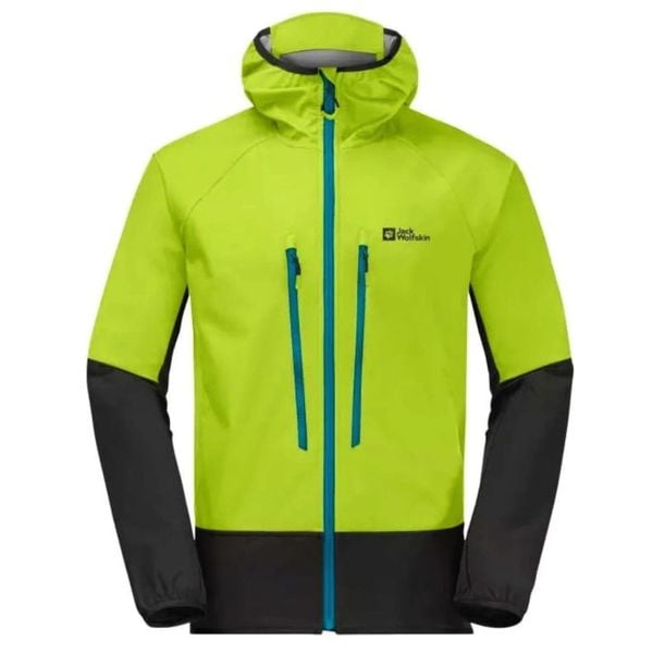 Kurtka turystyczna męska Jack Wolfskin Alpspitze Recco softshell. Zielone kurtki męskie Jack Wolfskin, m, bez wzorów, z poliamidu, sportowe, bez kaptura. W wyprzedaży za 467.00 zł.