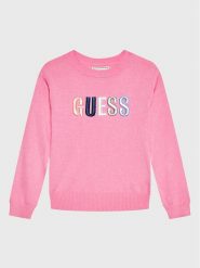 Guess Sweter K3GR00 Z36I0 Różowy Regular Fit. Czerwone swetry dla dziewczynek Guess, z aplikacjami, z syntetyku, bez kołnierzyka, bez ramiączek, bez kaptura. Za 129.99 zł.
