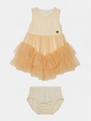 Guess Sukienka codzienna A4RK03 KC3F0 Beżowy Regular Fit. Brązowe sukienki dla dziewczynek Guess, z aplikacjami, z syntetyku, bez ramiączek. Za 159.99 zł.