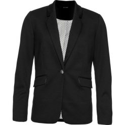 Żakiet z dżerseju na podszewce w kropki bonprix czarny. Żakiety damskie marki bonprix. Za 129.99 zł.