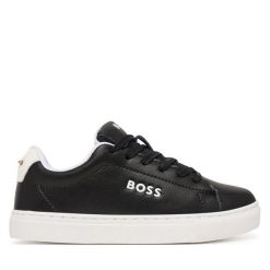 Sneakersy BOSS. Czarne trampki i tenisówki chłopięce Boss, bez wzorów, bez zapięcia. Za 558.99 zł.