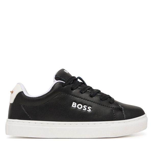 Sneakersy BOSS. Czarne trampki i tenisówki chłopięce Boss, bez wzorów, bez zapięcia. Za 558.99 zł.