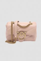 PINKO Różowa kopertówka damska Love Puff Mini CL. Czerwone kopertówki damskie Pinko, bez wzorów, eleganckie, pikowane, bez dodatków. W wyprzedaży za 1,329.99 zł.