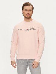 Tommy Hilfiger Bluza Logo MW0MW11596 Różowy Regular Fit. Czerwone bluzy męskie Tommy Hilfiger, m, bez wzorów, z bawełny, bez kaptura. Za 319.99 zł.