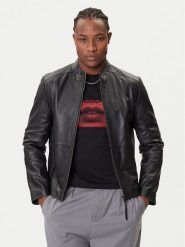HUGO Kurtka skórzana Lokis-3 50540984 Czarny Slim Fit. Czarne kurtki męskie Hugo, l, bez wzorów, ze skóry, bez kaptura. Za 1,699.00 zł.