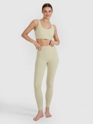 Legginsy do jogi i pilatesu szybkoschnące damskie 4F 4FWSS25TFTIF323. Zielone legginsy damskie 4f, l, bez wzorów, z dzianiny. Za 169.99 zł.