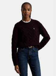 Polo Ralph Lauren Sweter 211A91216013 Fioletowy Straight Fit. Fioletowe swetry damskie Polo Ralph Lauren, xxl, bez wzorów, z wełny, bez kołnierzyka, bez ramiączek, bez kaptura. Za 1,199.00 zł.