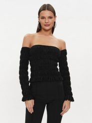 NORMA KAMALI Bluzka KK4226PL867001 Czarny Regular Fit. Czarne bluzki damskie Norma Kamali, s, bez wzorów, z syntetyku, bez kołnierzyka, bez ramiączek. Za 919.99 zł.