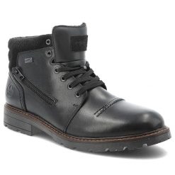 Czarne Trzewiki Rieker Ocieplane Buty Męskie. Czarne botki męskie Rieker, bez wzorów, bez zapięcia. Za 479.00 zł.