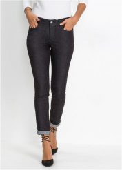 Dżinsy Skinny mid waist. Czarne jeansy damskie bonprix. Za 114.99 zł.