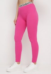 Fuksjowe Elastyczne Legginsy z Szeroką Gumą w Pasie Rindama. Czerwone legginsy damskie Born2be, l, bez wzorów, z gumy. Za 34.99 zł.