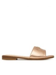 Guess Klapki FLJRMA LEL19 Różowy. Czerwone klapki damskie Guess, z aplikacjami, ze skóry, bez obcasa. Za 499.99 zł.