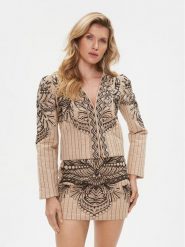 TWINSET Marynarka 232TP2670 Beżowy Regular Fit. Brązowe żakiety damskie Twinset, bez wzorów, z bawełny. Za 609.99 zł.