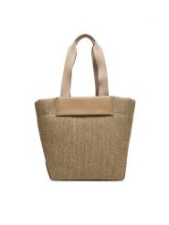 Calvin Klein Torebka Ck Raffia Medium Shopper K60K613174 Brązowy. Brązowe torebki shopper damskie Calvin Klein, bez wzorów, z tworzywa sztucznego, bez dodatków. Za 339.99 zł.