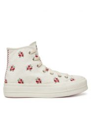 Converse Trampki Chuck Taylor All Star Lift Platform Rose Cross Stitch A13659C Biały. Białe trampki i tenisówki damskie Converse, bez wzorów, z materiału, retro, bez zapięcia. Za 289.99 zł.