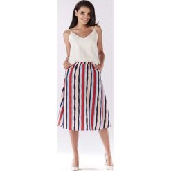 Spódnica Midi w Pionowe Paski. Spódnice damskie Molly.pl, w paski, z tkaniny, biznesowe. Za 99.90 zł.