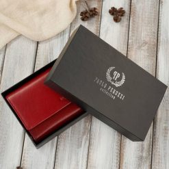Klasyczny portfel damski skórzany duży czerwony z ochroną RFID Paolo Peruzzi AL-07-RD. Czerwone portfele damskie Paolo Peruzzi, bez wzorów, ze skóry. Za 99.00 zł.