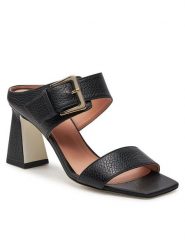 Pollini Klapki SA28237C0ITD0000 Czarny. Czarne klapki damskie Pollini, bez wzorów, ze skóry, bez obcasa. Za 1,779.00 zł.