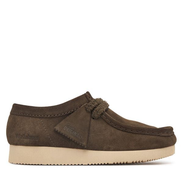 Półbuty Clarks. Zielone półbuty damskie Clarks, bez wzorów, bez obcasa, na płaskiej podeszwie, bez zapięcia. Za 429.99 zł.