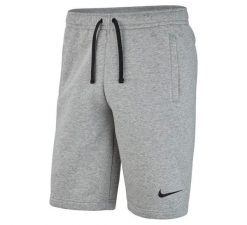 Spodnie sportowe chłopięce Nike Park 20 Fleece. Szare spodnie sportowe dla chłopców Nike, bez wzorów, z bawełny, sportowe, krótkie, na jogę i pilates. Za 158.05 zł.