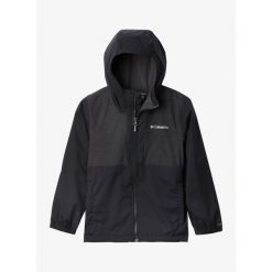 Kurtka przeciwdeszczowa chłopięca Columbia Rainy Trails Fleece Lined Jacket. Czarne kurtki i płaszcze dla chłopców Columbia, bez wzorów, sportowe, bez kaptura. Za 177.99 zł.