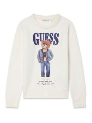 Guess Kids Sweter 180758 Kolorowy Classic Fit. Swetry dla chłopców Guess Kids, z aplikacjami, bez kołnierzyka, bez kaptura. Za 269.99 zł.