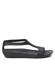 Crocs Sandały Serena Sandal W 205469 Czarny. Czarne sandały damskie Crocs, bez wzorów, z tworzywa sztucznego, bez obcasa, na płaskiej podeszwie, bez zapięcia. Za 149.99 zł.