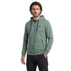 Bluza z kapturem męska rozpinana NORWAY ZIP. Zielone bluzy męskie Aulp, m, z aplikacjami, z bawełny, z kapturem. Za 245.90 zł.