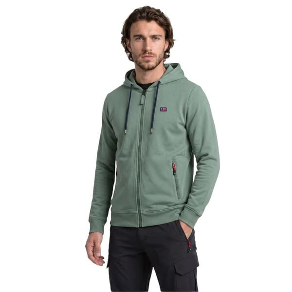 Bluza z kapturem męska rozpinana NORWAY ZIP. Zielone bluzy męskie Aulp, m, z aplikacjami, z bawełny, z kapturem. Za 279.99 zł.