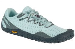 Buty do biegania damskie, Vapor Glove 6. Niebieskie obuwie sportowe damskie Merrell, bez wzorów, z materiału, do biegania. Za 491.30 zł.