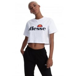 Koszulka sportowa damska Ellesse Alberta Crop. Czerwone koszulki sportowe damskie Ellesse, m, bez wzorów, z bawełny, bez kołnierzyka, bez ramiączek, na jogę i pilates. Za 60.00 zł.