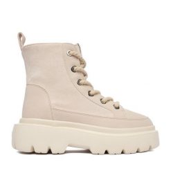 Trzewiki Roxy. Brązowe botki damskie Roxy, bez obcasa, na płaskiej podeszwie, bez zapięcia. Za 279.99 zł.