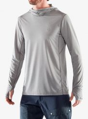 Bluza z kapturem Fjallraven Abisko Sun-hoodie. Szare bluzy męskie Fjällräven, na lato, s, bez wzorów, z materiału, z kapturem. Za 395.99 zł.