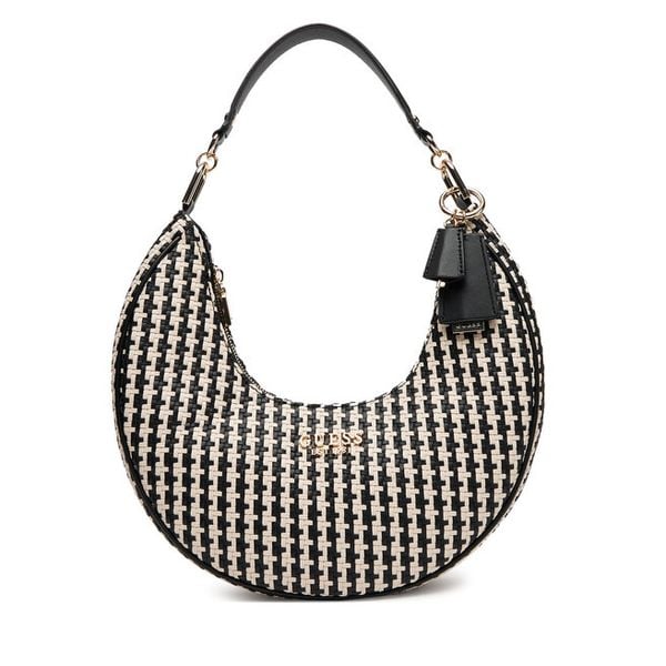 Torebka Guess. Czarne torebki do ręki damskie Guess, z aplikacjami, klasyczne, bez dodatków. Za 369.99 zł.