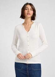 DAMSKA KOSZULKA LEE WASHED WAFFLE HENLEY ECRU 112371290. Bluzki damskie Lee, xl, bez wzorów, bez kołnierzyka, bez ramiączek. Za 119.99 zł.