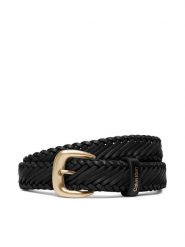 Calvin Klein Pasek Damski Braided Logo Buckle 25Mm LV04F7087G Czarny. Czarne paski damskie Calvin Klein, bez wzorów, ze skóry. Za 269.99 zł.