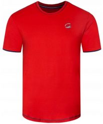 T-Shirt (Koszulka) Męska - Pako Jeans - Czerwona z Logo. Czerwone t-shirty męskie Pako Jeans, l, bez wzorów, z bawełny, casualowe, bez kołnierzyka. Za 69.00 zł.