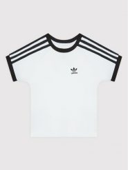 Adidas T-Shirt adicolor 3-Stripes HK2912 Biały Loose Fit. Białe t-shirty i topy dla dziewczynek Adidas, bez wzorów, z bawełny, bez ramiączek. Za 69.99 zł.