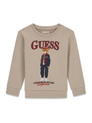 Guess Bluza N6BQ03 K6112 Beżowy Regular Fit. Brązowe bluzy dla chłopców Guess, z aplikacjami, z bawełny, bez ramiączek, bez kaptura. Za 131.99 zł.