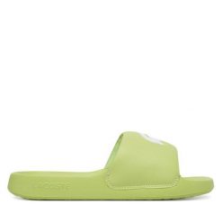 Klapki Lacoste. Zielone klapki damskie Lacoste, bez wzorów, bez obcasa. Za 231.99 zł.