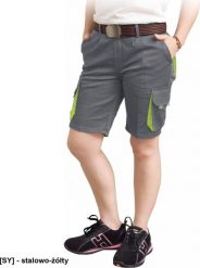 R.E.I.S. FRAULAND-TS - Elastyczne damskie krótkie spodnie ochronne FRAULAND, 62% poliester, 35% bawełna, 3% elastan, 240 g/m - stalowo-żółty XL. Brązowe spodnie materiałowe damskie R.E.I.S., m, bez wzorów, z bawełny. Za 69.72 zł.