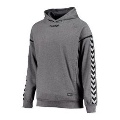 Bluza z kapturem z poliestru Hummel hmlAUTHENTIC Charge. Szare bluzy sportowe męskie Hummel, bez wzorów, z kapturem, do piłki ręcznej. Za 193.50 zł.