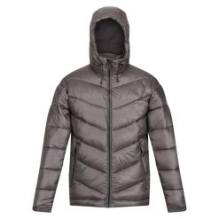 Kurtka turystyczna męska Toploft II Regatta. Szare kurtki męskie Regatta, na zimę, l, bez wzorów, z materiału, eleganckie, z kapturem. Za 229.99 zł.