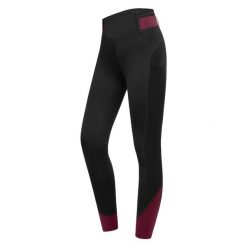 Dziewczęce legginsy jeździeckie z pełną przyczepnością ELT Noemi. Czarne legginsy dla dziewczynek ELT, bez wzorów. Za 249.50 zł.