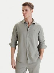 Nautica Koszula W126-NAMST-1023-34X Zielony Regular Fit. Zielone koszule męskie Nautica, m, bez wzorów, ze lnu, bez kołnierzyka, bez ramiączek. Za 149.99 zł.