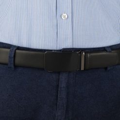 Pasek męski skórzany 3,5 cm klamra automatyczna Beltimore czarny 02-548 : Kolory - czarny, Rozmiar pasków - r.115-130 cm. Czarne paski damskie bez wzorów, ze skóry, wizytowe. Za 64.99 zł.