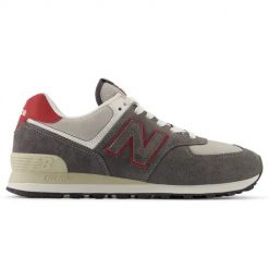New Balance U574QGY Sneakersy męskie. Szare buty sportowe męskie New Balance, z gumy, bez zapięcia. W wyprzedaży za 424.15 zł.