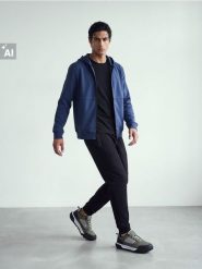 Rozpinana bluza z kapturem z domieszką wiskozy - szary. Szare bluzy męskie Sinsay, l, bez wzorów, z wiskozy, z kapturem. Za 69.99 zł.