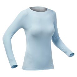 Koszulka termoaktywna narciarska damska Wedze BL 900 breath seamless. Białe koszulki sportowe damskie WED'ZE, l, bez wzorów, z elastanu, bez kołnierzyka, bez ramiączek, narciarskie. W wyprzedaży za 149.99 zł.
